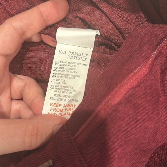 NWT Nasty Gal Corduroy Wide Leg Trouser Rust Burgundy Sz L - Picture 7 of 10